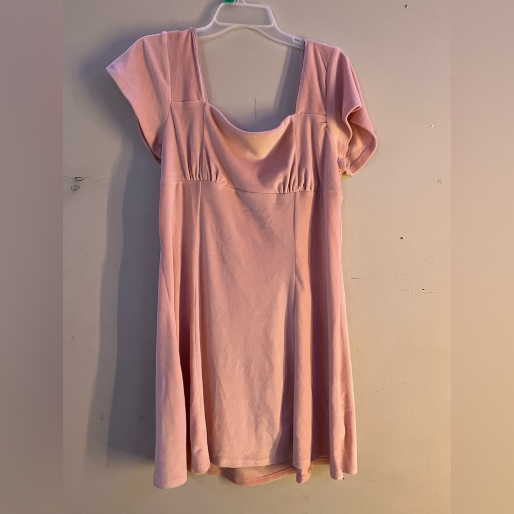 Planet Gold Soft Pink Square-Neck Midi Dress